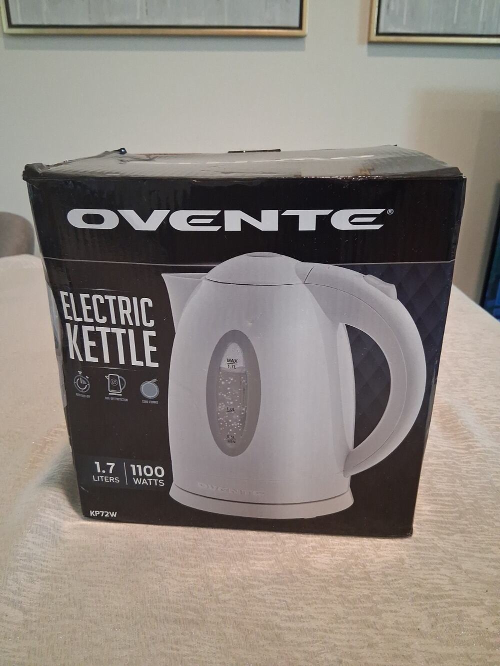 OVENTE Electric Kettle, Hot Water, Heater 1.7 Liter - BPA Free Fast Boiling Cord